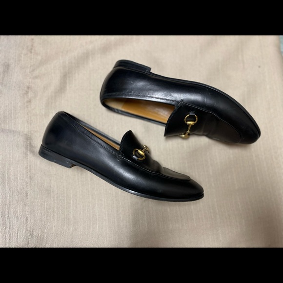 Gucci Jordaan Loafers Black Gold Horsebit Size 38 - Picture 4 of 6